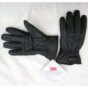 NWT Black Leather 40 grams 3M Thinsulate Gloves - SMALL